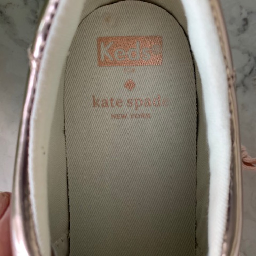 Kate Spade Keds/ NWT Women's Rose Gold Sneakers - Picture 6 of 14